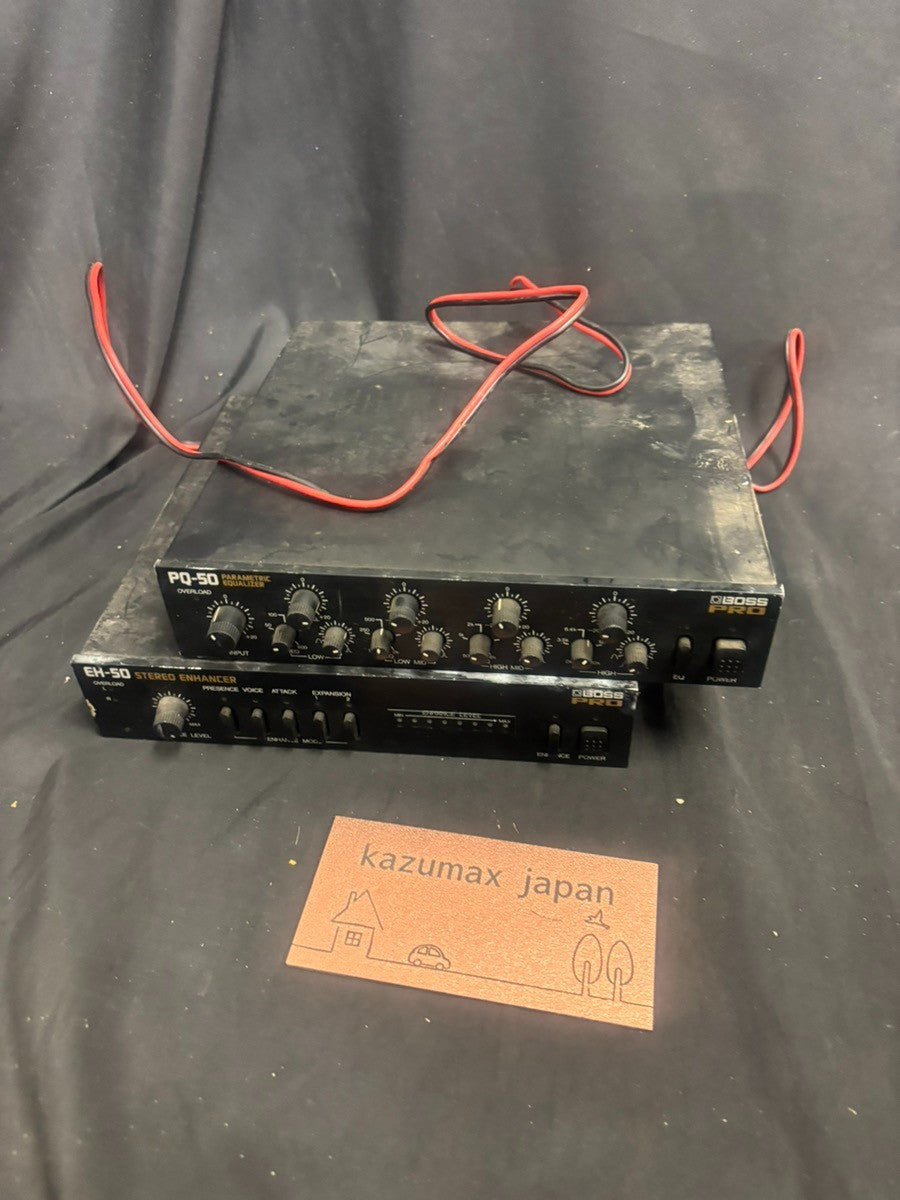 Boss PQ-50 Parametric Equalizer EH-50 Stereo Enhancer Rack Units For Parts Repai