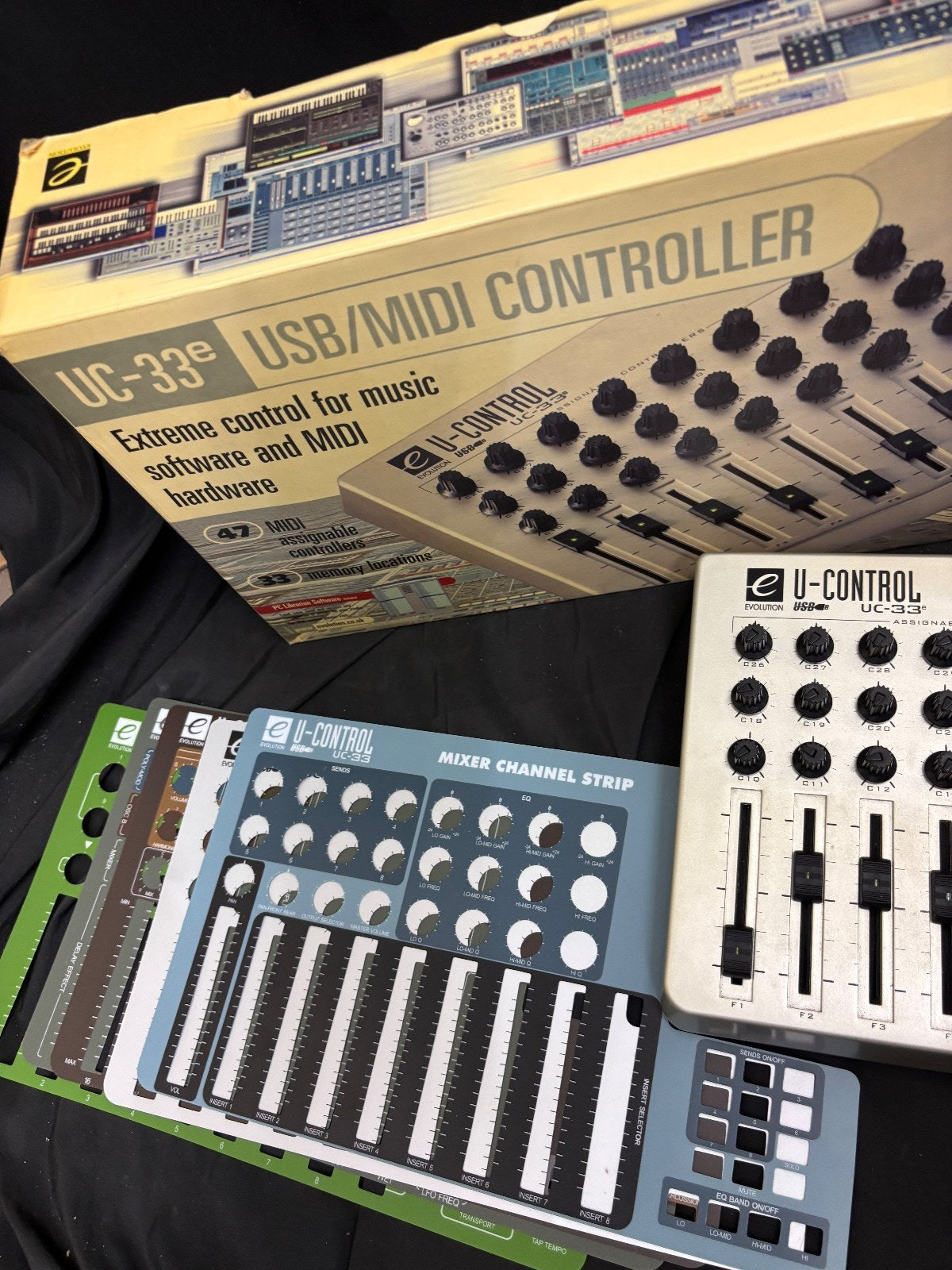 Evolution U-Control UC-33 USB MIDI Controller – Tested – Box &  Overlays