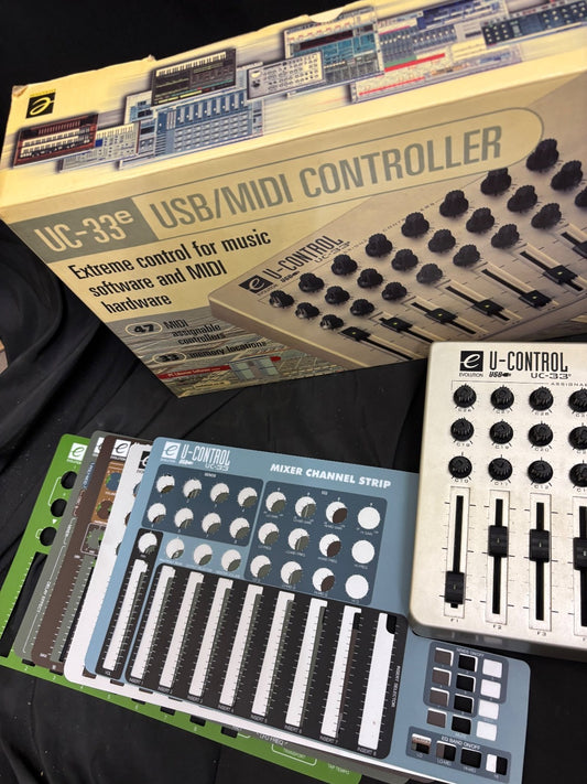 Evolution U-Control UC-33 USB MIDI Controller – Tested – Box &  Overlays
