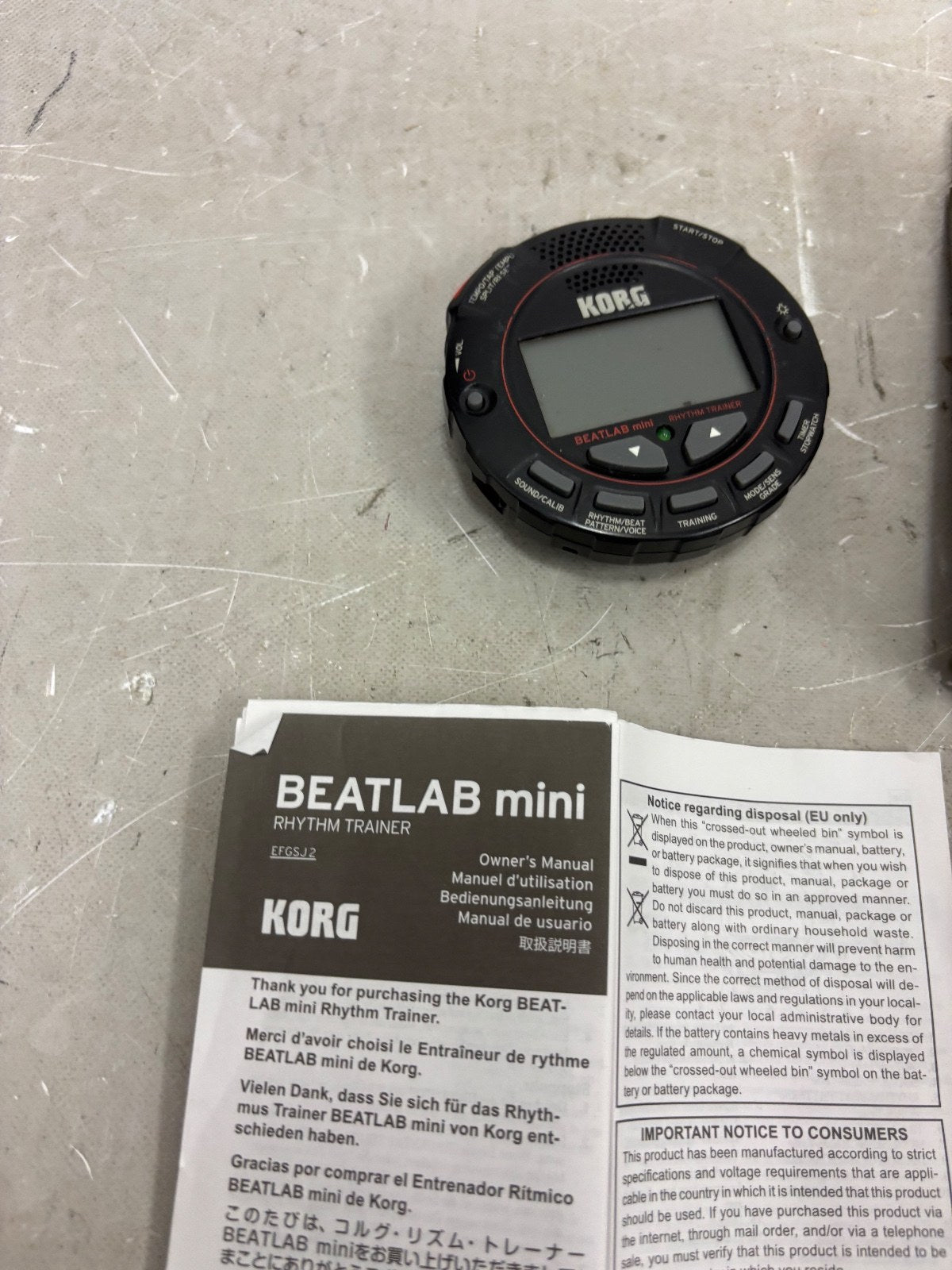 KORG BEATLAB mini Rhythm Trainer with BOX not tested
