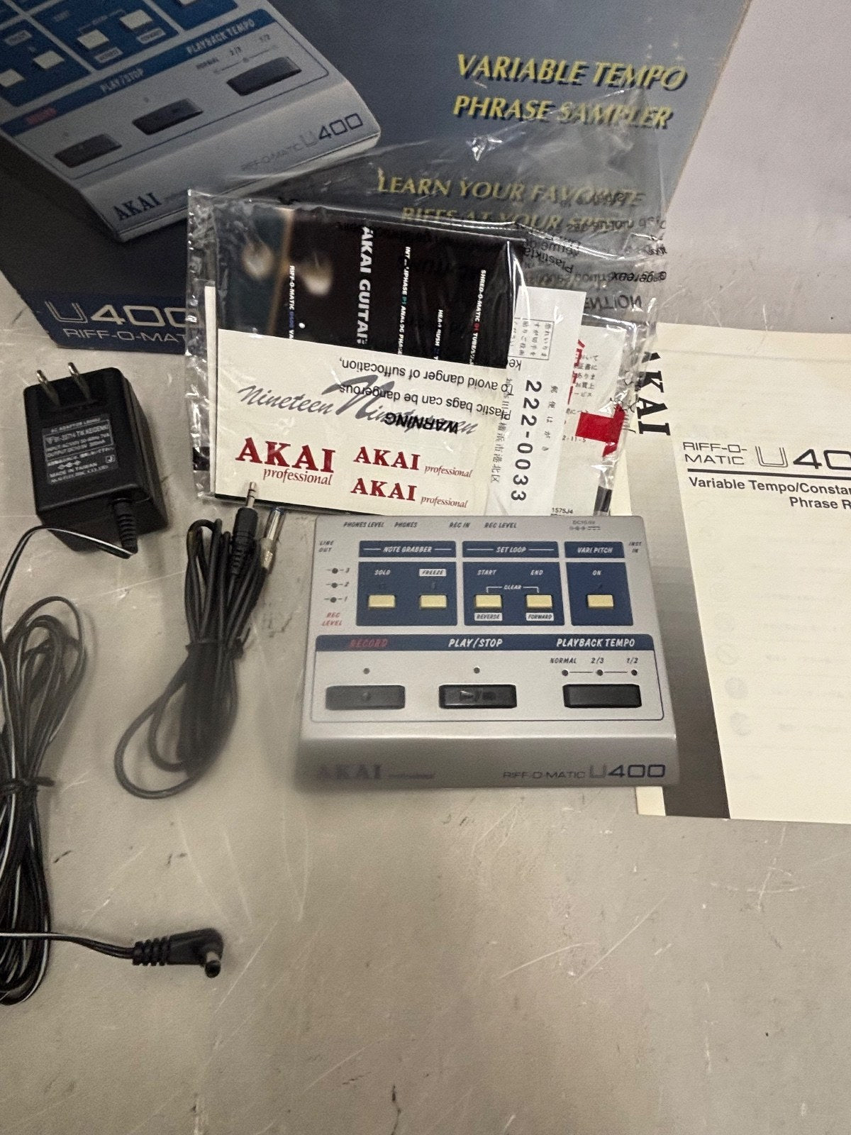 AKAI U400 Riff-O-Matic Phrase Sampler Guitar Practice Trainer Tested Japan