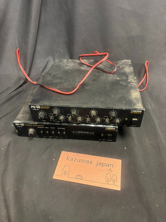 Boss PQ-50 Parametric Equalizer EH-50 Stereo Enhancer Rack Units For Parts Repai