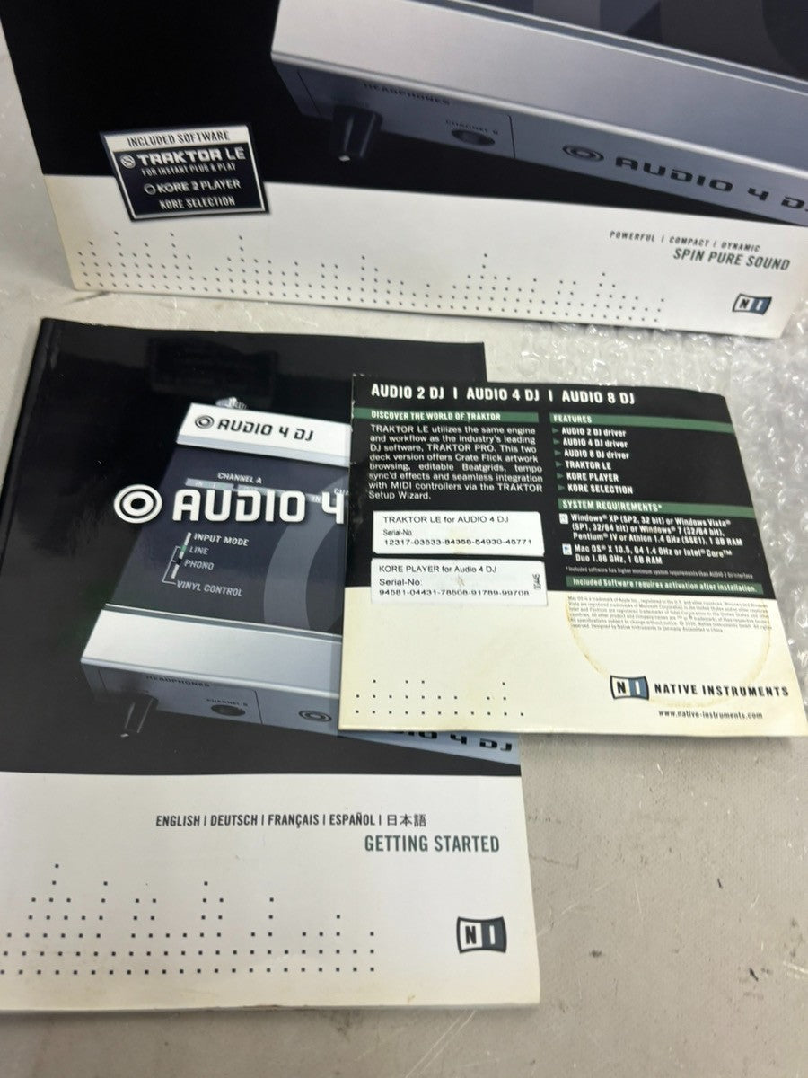 Native Instruments Audio 4 DJ USB Interface with Box Tested Japan