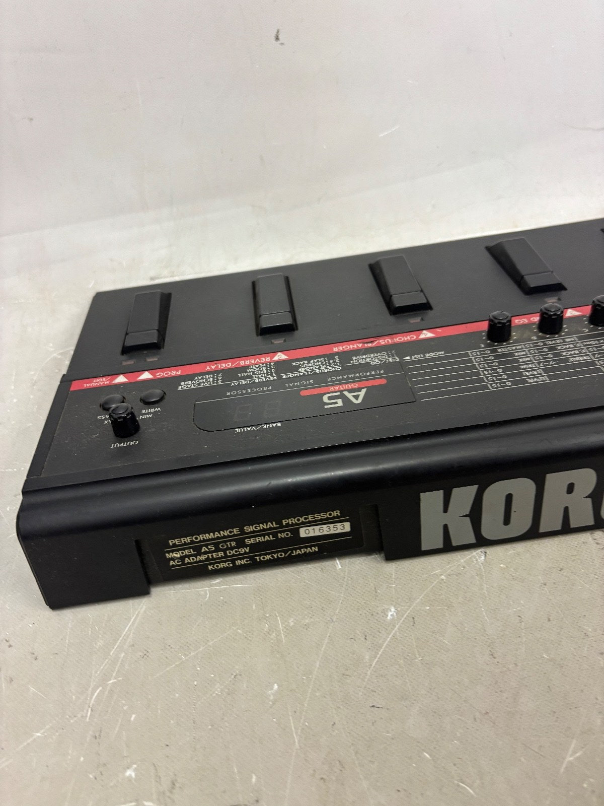 Korg A5 Guitar Performance Signal Processor Multi Effects Unit Tested