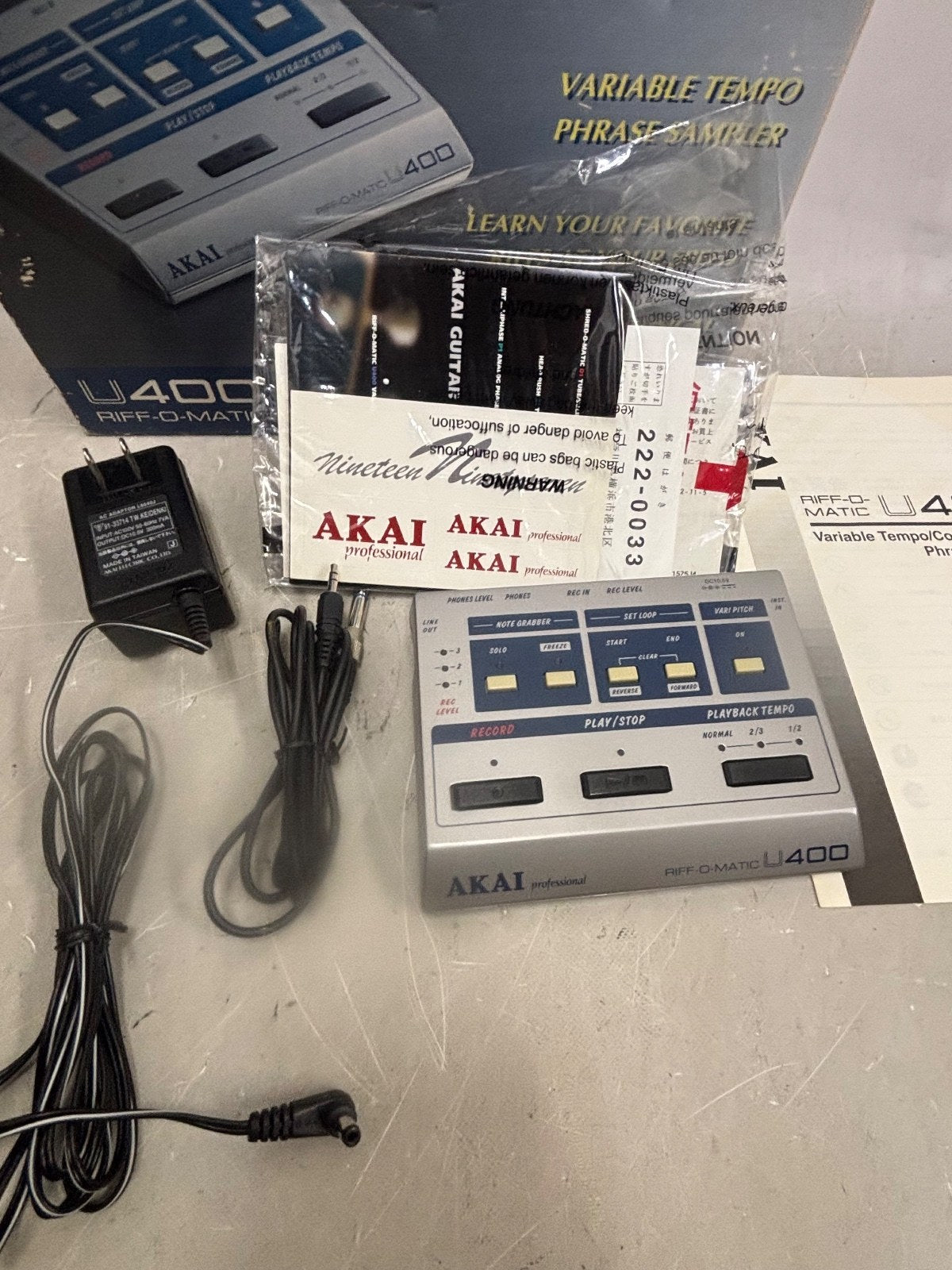 AKAI U400 Riff-O-Matic Phrase Sampler Guitar Practice Trainer Tested Japan