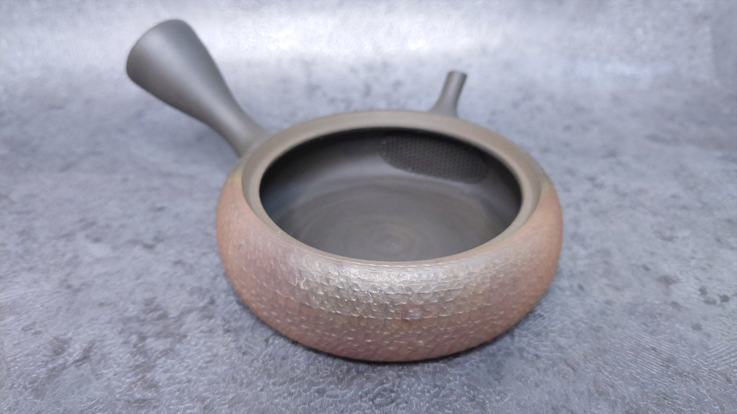 Teapot |Tokoname ware, Ceramesh |  Fire Kiln transformed extremely flat Teapot  | Gyokkou | 4.05oz (120cc)