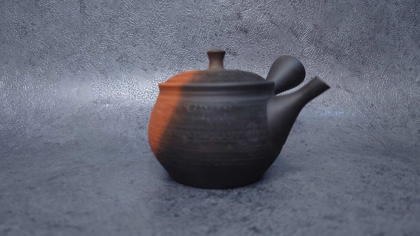 Teapot | Tokoname ware pottery | half black matsukawa mini teapot | 140cc
