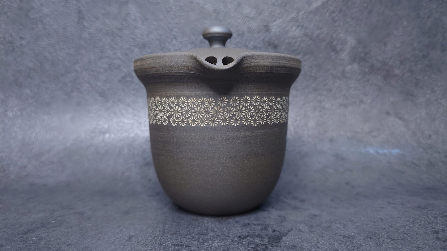 Teapot | Tokoname ware pottery |  Tenro | fermented pottery flower belt | 180cc